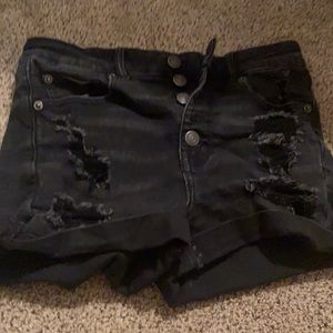 Black American Eagle ripped jeans shorts